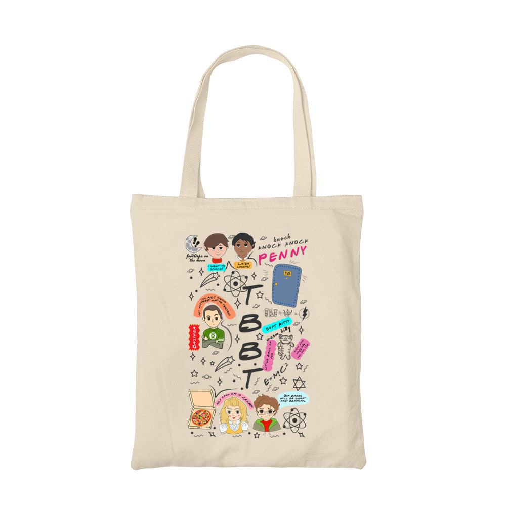 the big bang theory big bang doodle tote bag hand printed cotton women men unisex