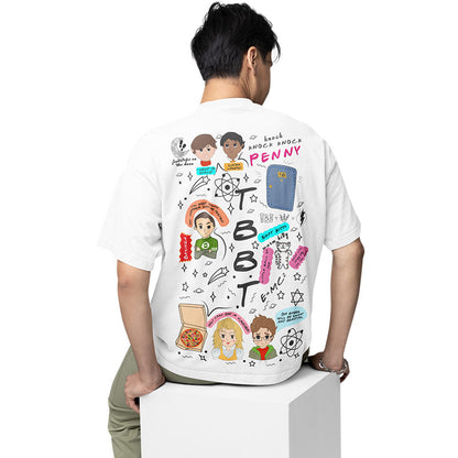 the big bang theory oversized t shirt - doodle tv & movies t-shirt white buy online india the banyan tee tbt men women girls boys unisex