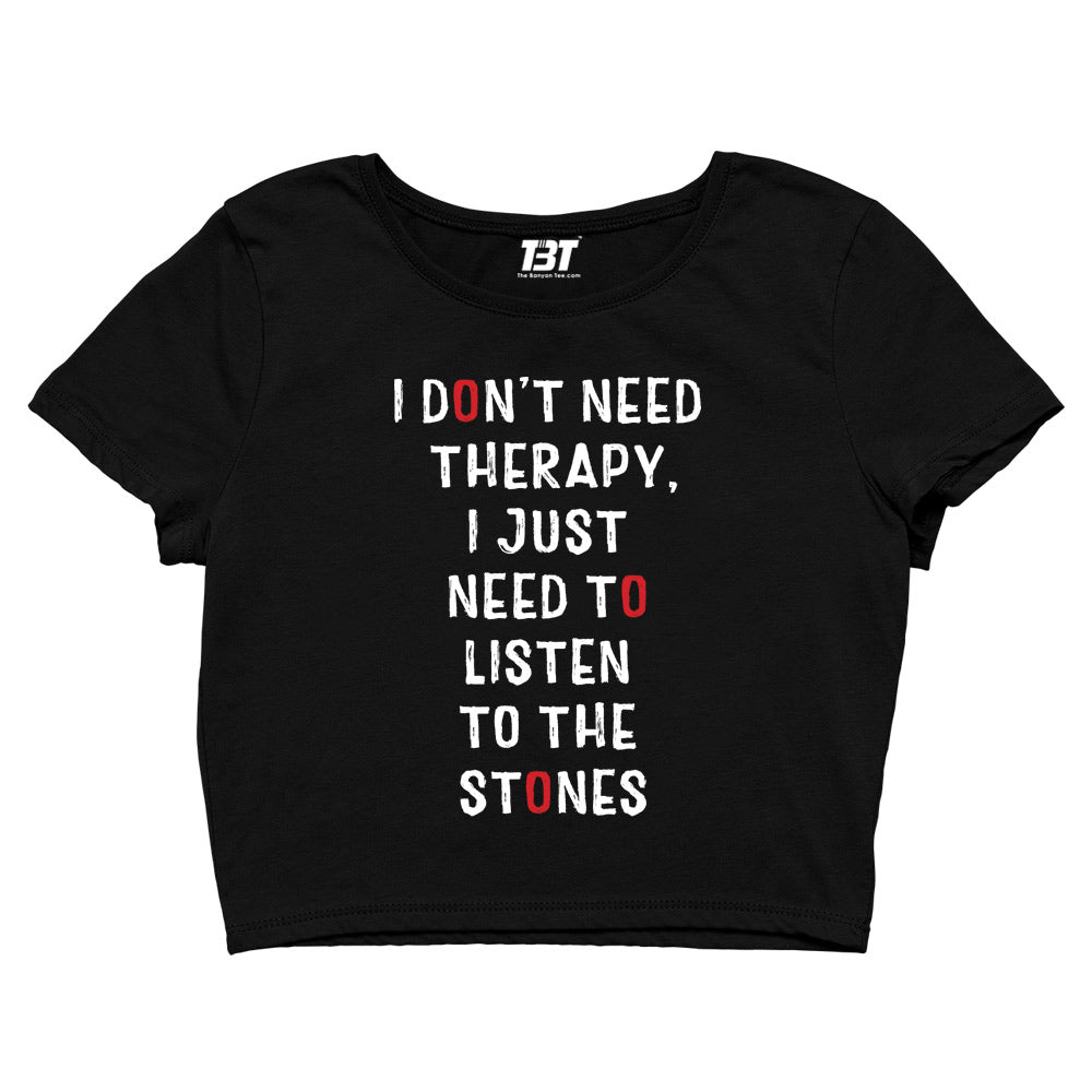 the rolling stones i don't need therapy crop top music band buy online united states of america usa the banyan tee tbt men women girls boys unisex Sky Blue