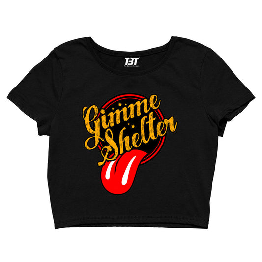 the rolling stones gimme shelter crop top music band buy online united states of america usa the banyan tee tbt men women girls boys unisex black