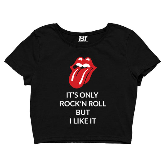 the rolling stones rock 'n roll  crop top music band buy online united states of america usa the banyan tee tbt men women girls boys unisex black