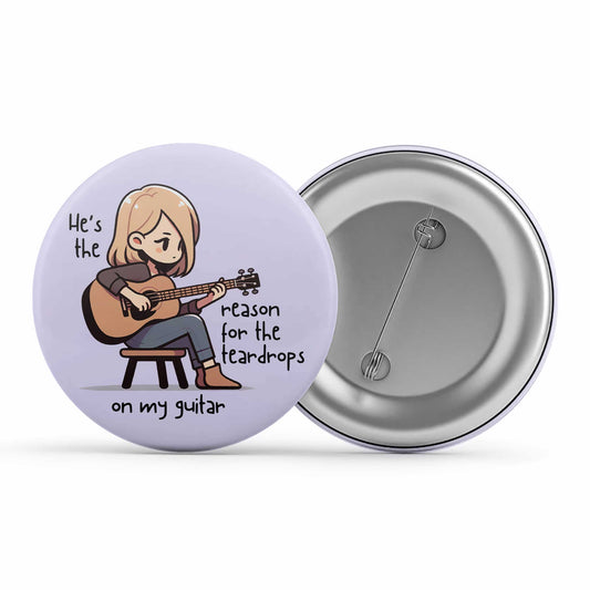 taylor swift tear drops on my guitar badge pin button music band buy online united states of america usa the banyan tee tbt men women girls boys unisex