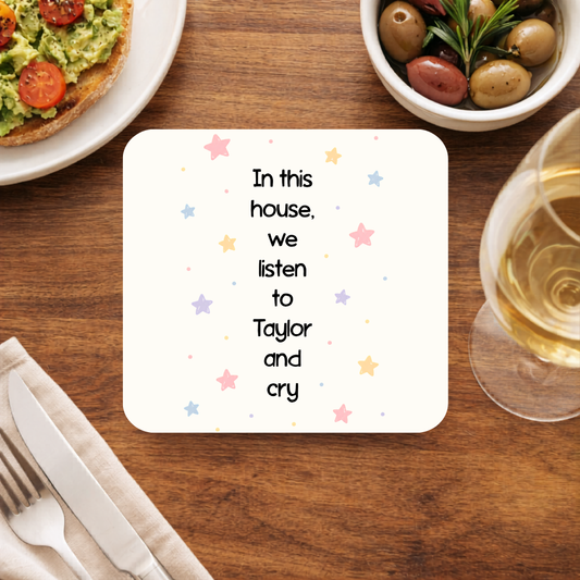 taylor swift in this house coasters wooden table cups united states usan music band buy online united states usa the banyan tee tbt men women girls boys unisex  