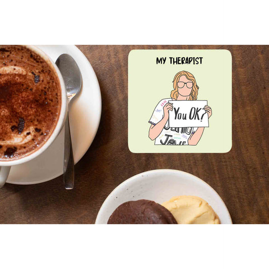 taylor swift my therapist coasters wooden table cups indian music band buy online india the banyan tee tbt men women girls boys unisex