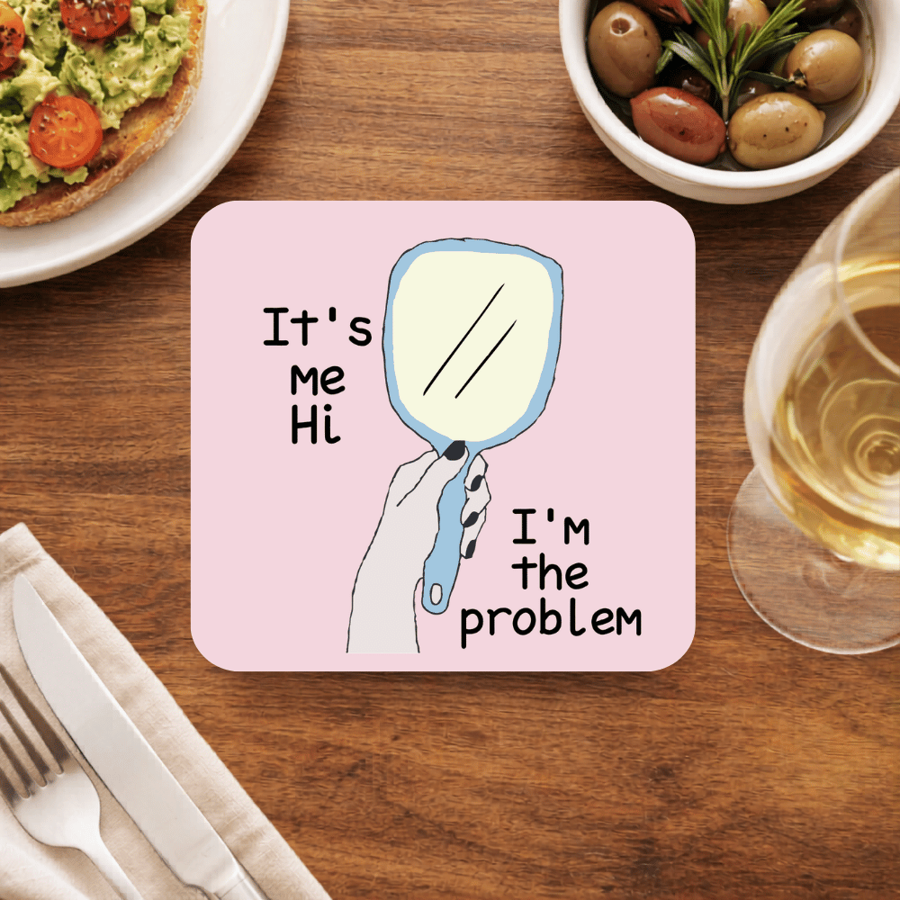 taylor swift anti hero coasters wooden table cups indian music band buy online india the banyan tee tbt men women girls boys unisex  it's me hi i'm the problem