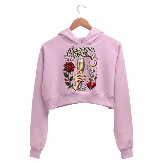 taylor swift champagne problems crop hoodie hooded sweatshirt upper winterwear music band buy online united states usa the banyan tee tbt men women girls boys unisex baby pink 