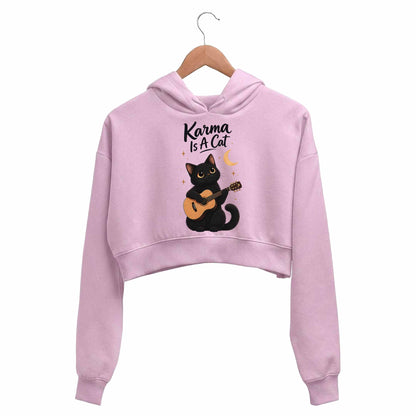 taylor swift karma cat crop hoodie hooded sweatshirt upper winterwear music band buy online united states usa the banyan tee tbt men women girls boys unisex baby pink 
