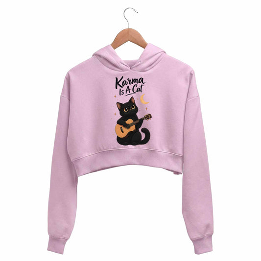 taylor swift karma cat crop hoodie hooded sweatshirt upper winterwear music band buy online united states usa the banyan tee tbt men women girls boys unisex baby pink 