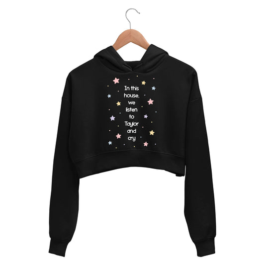 taylor swift in this house crop hoodie hooded sweatshirt upper winterwear music band buy online united states usa the banyan tee tbt men women girls boys unisex black 