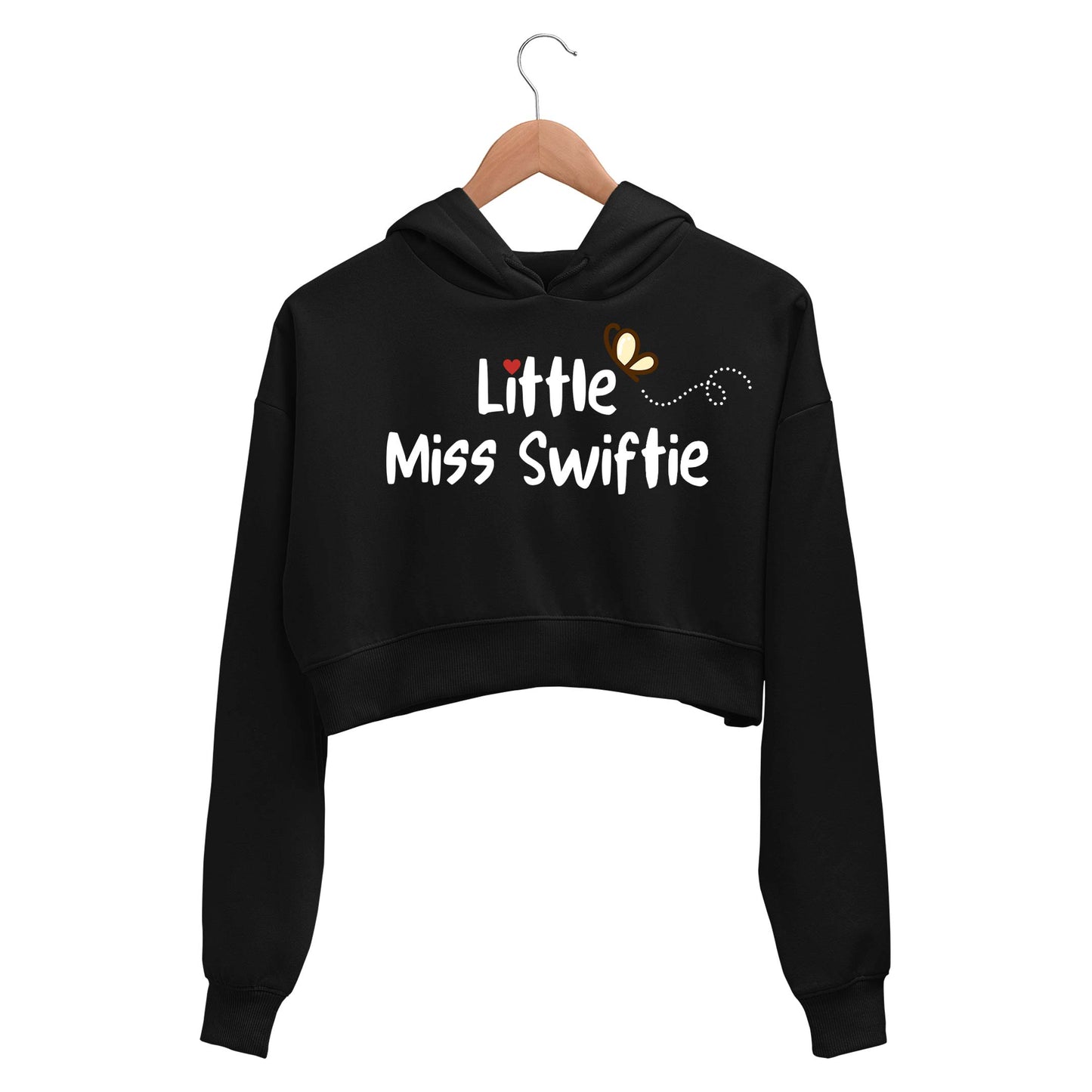 taylor swift little miss swiftie crop hoodie hooded sweatshirt upper winterwear music band buy online india the banyan tee tbt men women girls boys unisex black