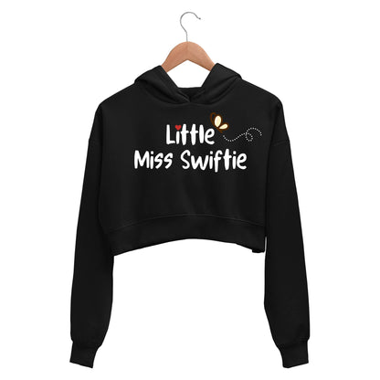 taylor swift little miss swiftie crop hoodie hooded sweatshirt upper winterwear music band buy online india the banyan tee tbt men women girls boys unisex black