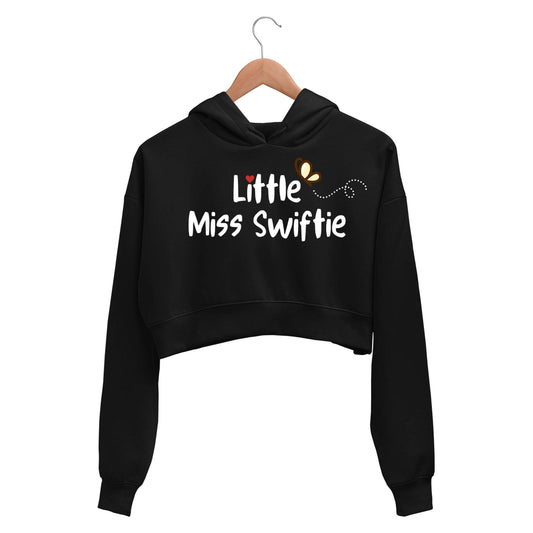 taylor swift little miss swiftie crop hoodie hooded sweatshirt upper winterwear music band buy online india the banyan tee tbt men women girls boys unisex black