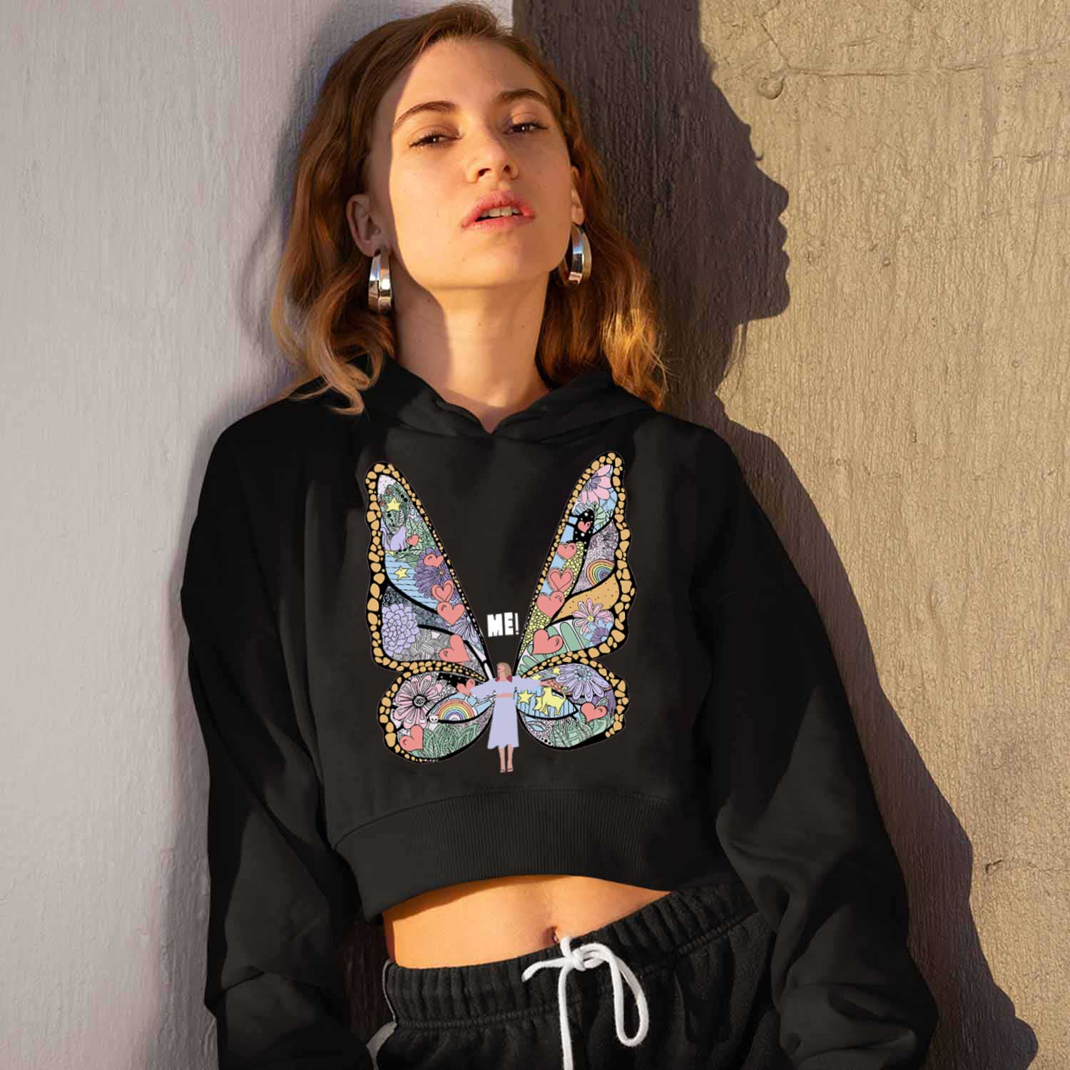 taylor swift me crop hoodie hooded sweatshirt upper winterwear music band buy online india the banyan tee tbt men women girls boys unisex black