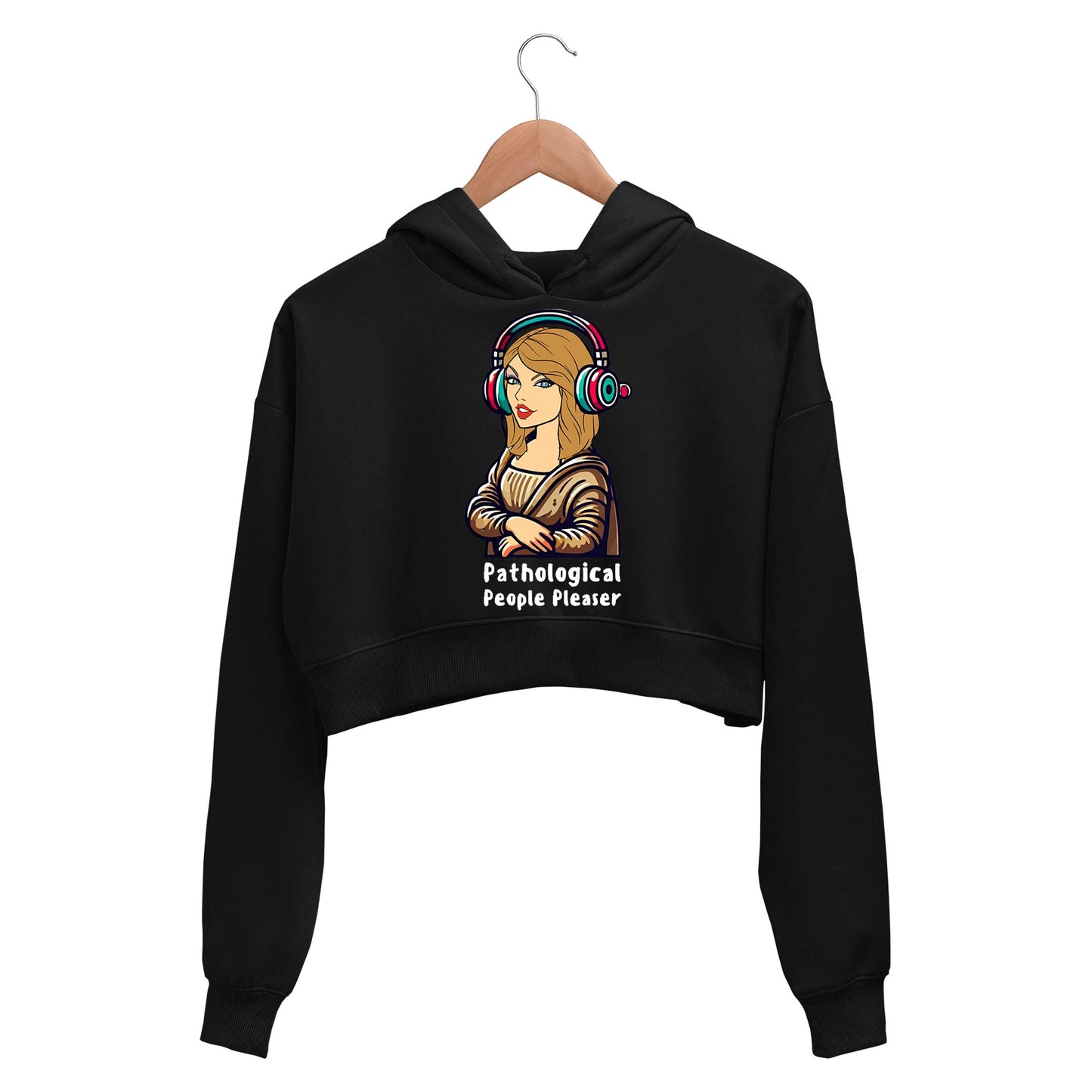 taylor swift pathological people pleaser crop hoodie hooded sweatshirt upper winterwear music band buy online india the banyan tee tbt men women girls boys unisex black