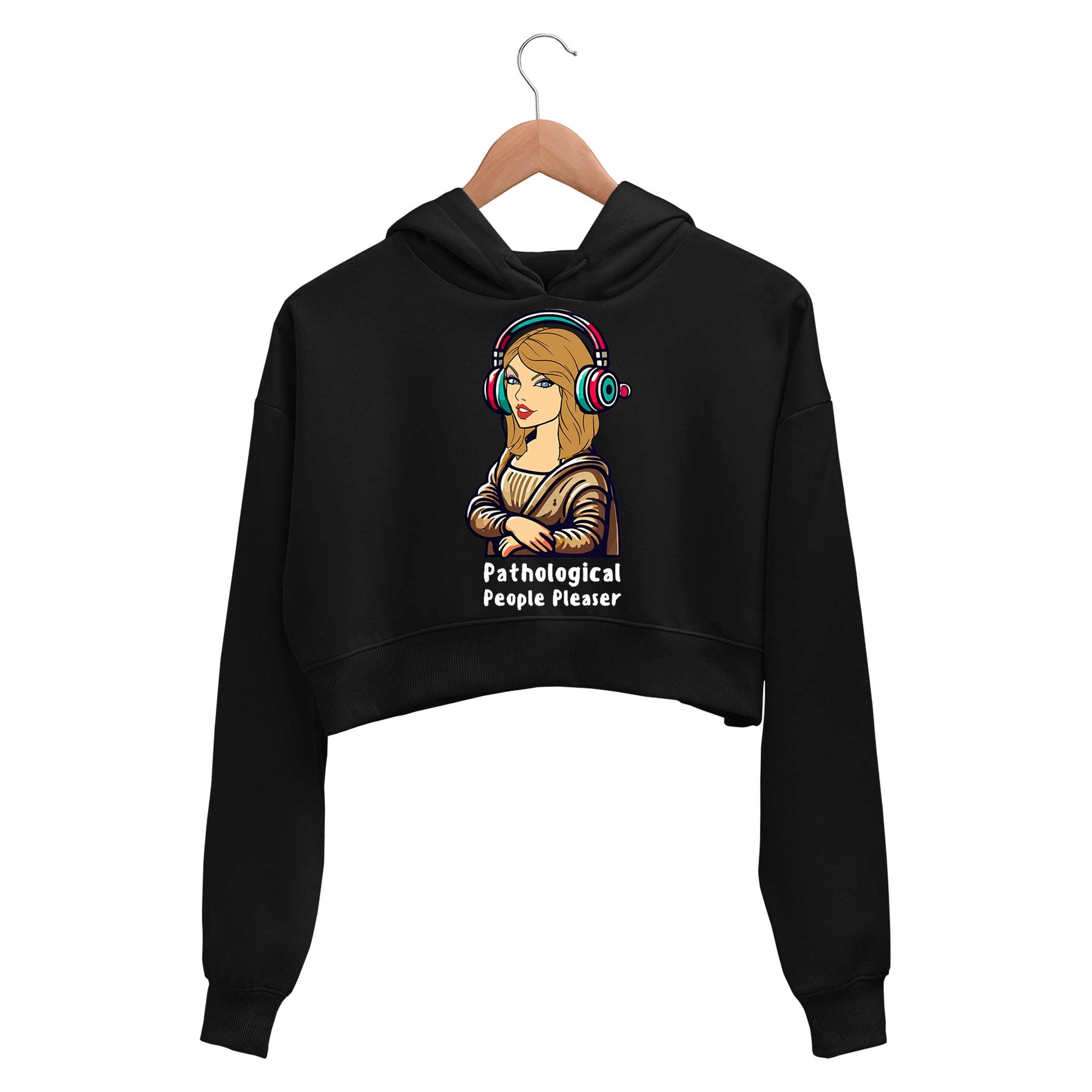 taylor swift pathological people pleaser crop hoodie hooded sweatshirt upper winterwear music band buy online india the banyan tee tbt men women girls boys unisex black