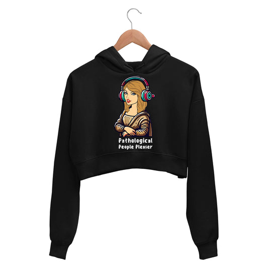 taylor swift pathological people pleaser crop hoodie hooded sweatshirt upper winterwear music band buy online india the banyan tee tbt men women girls boys unisex black