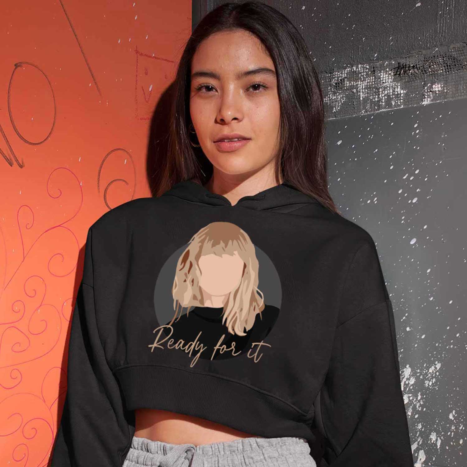 taylor swift ready for it crop hoodie hooded sweatshirt upper winterwear music band buy online india the banyan tee tbt men women girls boys unisex black