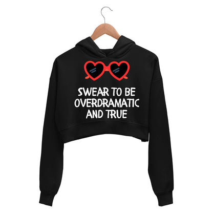taylor swift overdramatic and true crop hoodie hooded sweatshirt upper winterwear music band buy online india the banyan tee tbt men women girls boys unisex black