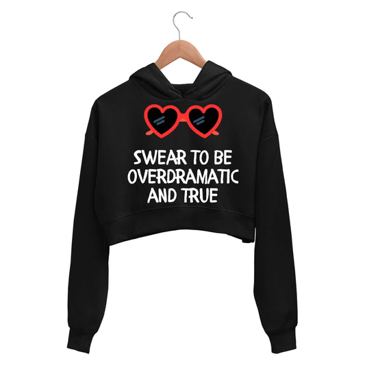 taylor swift overdramatic and true crop hoodie hooded sweatshirt upper winterwear music band buy online india the banyan tee tbt men women girls boys unisex black