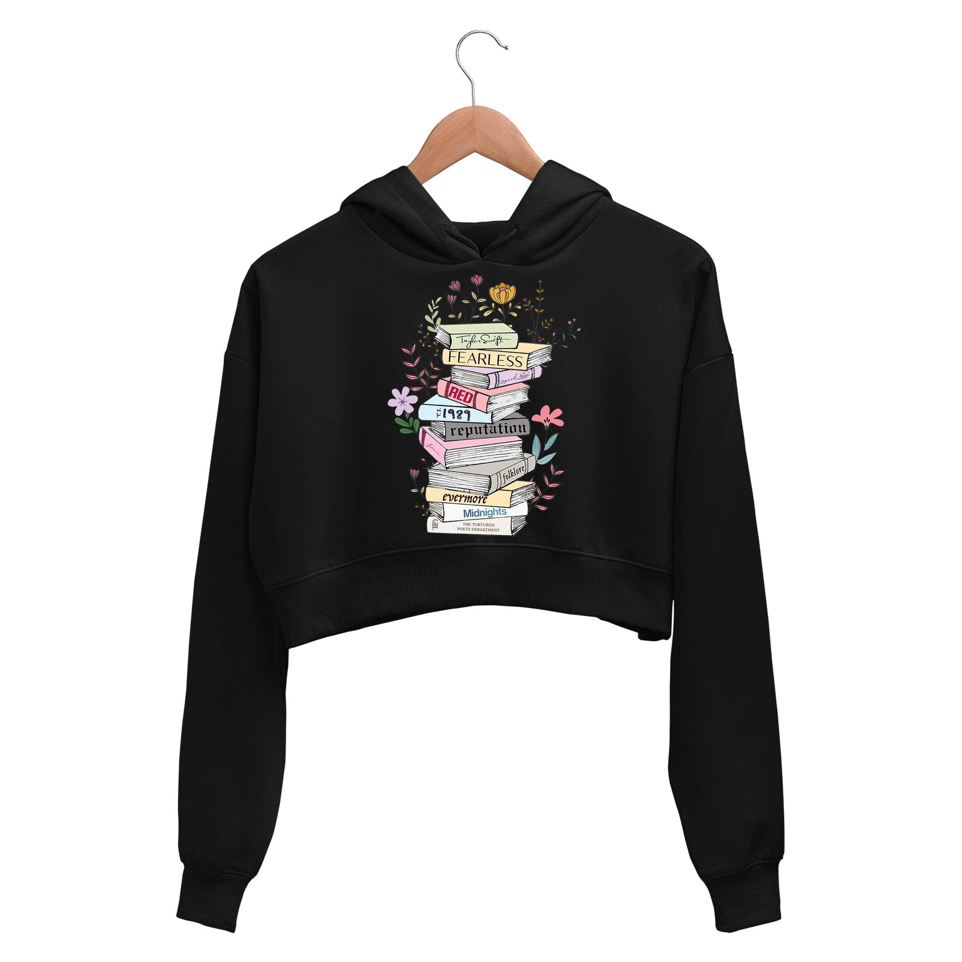taylor swift the tale of tunes crop hoodie hooded sweatshirt upper winterwear music band buy online india the banyan tee tbt men women girls boys unisex black