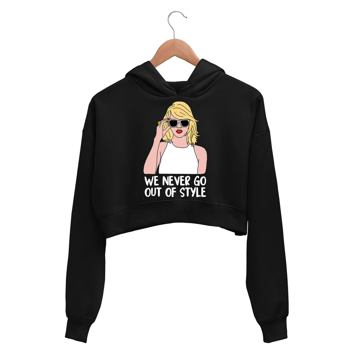 taylor swift style crop hoodie hooded sweatshirt upper winterwear music band buy online india the banyan tee tbt men women girls boys unisex black