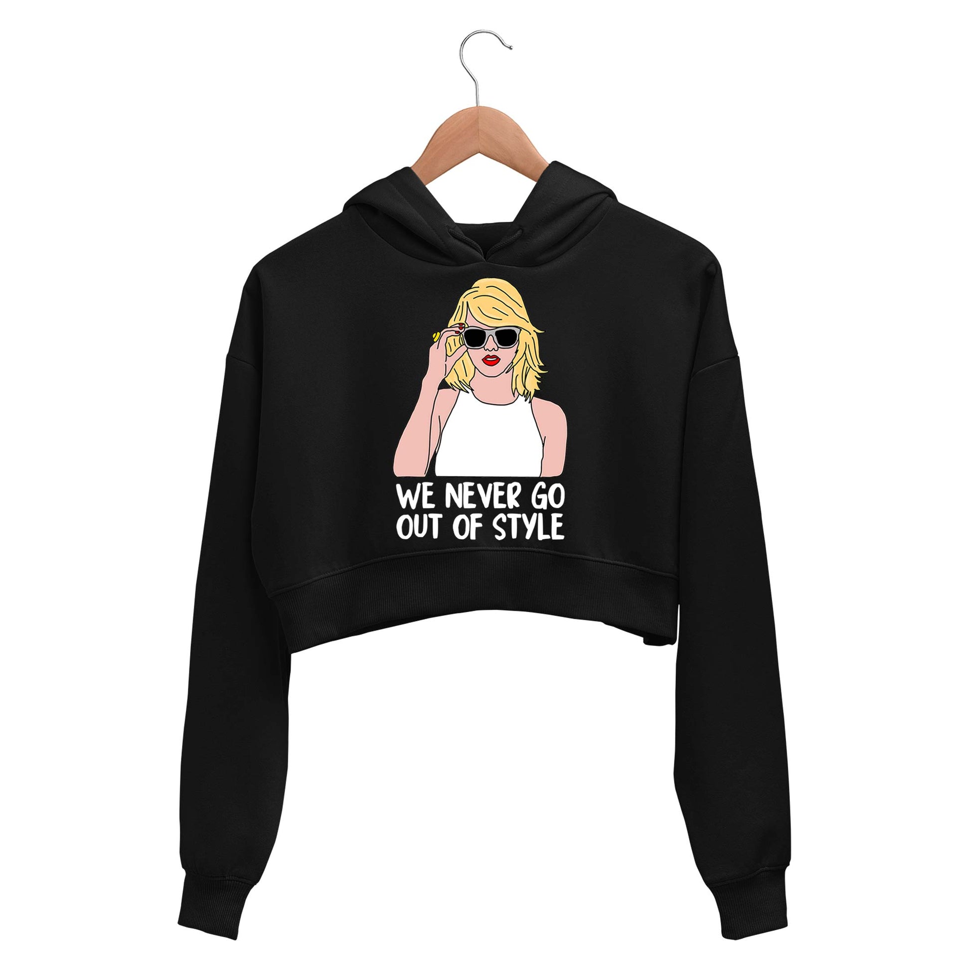 taylor swift style crop hoodie hooded sweatshirt upper winterwear music band buy online india the banyan tee tbt men women girls boys unisex black