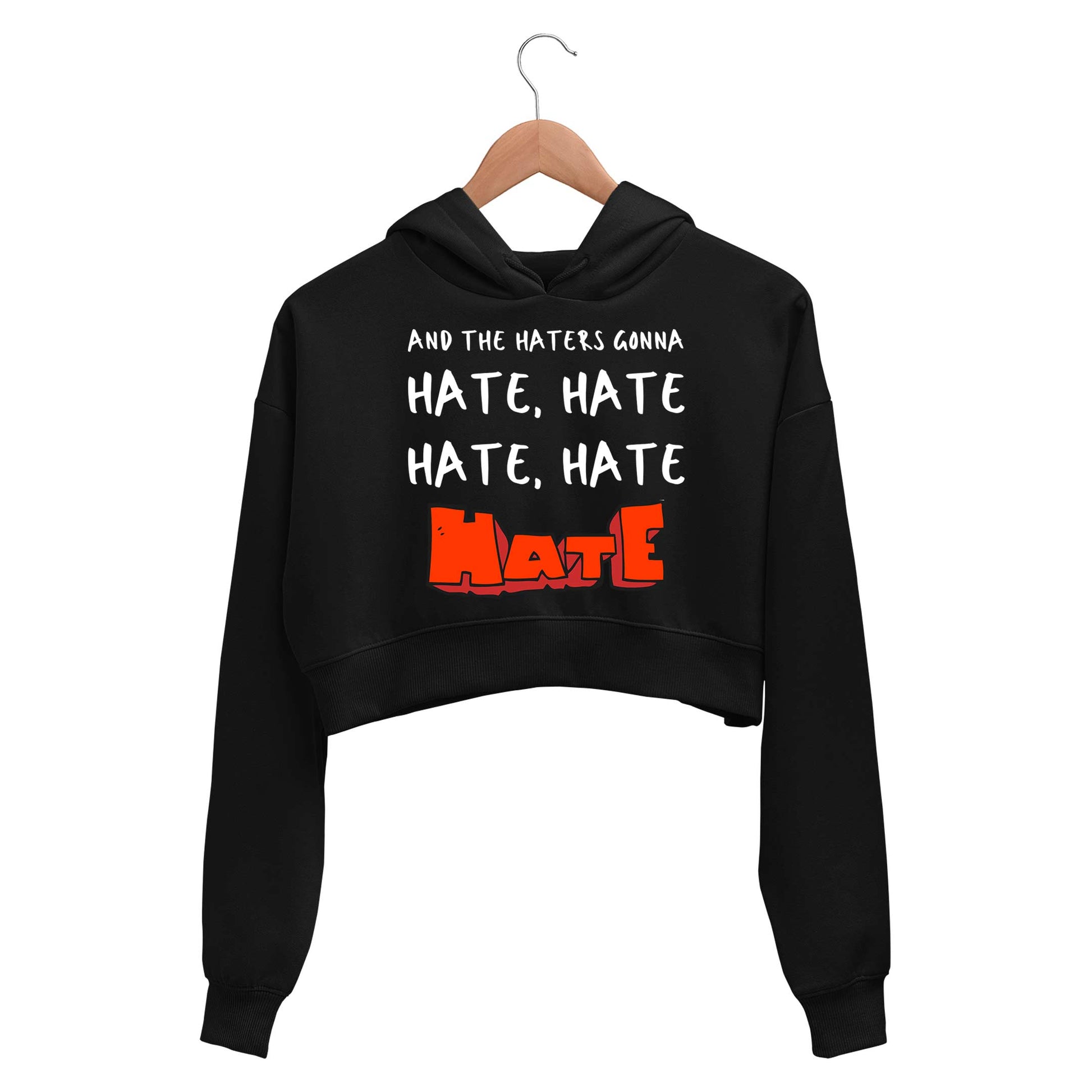 taylor swift haters gonna hate crop hoodie hooded sweatshirt upper winterwear music band buy online india the banyan tee tbt men women girls boys unisex black