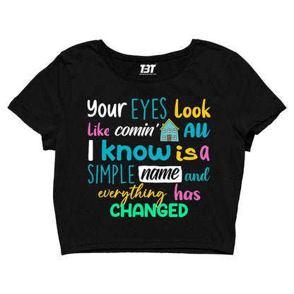 taylor swift everything has changed crop top music band buy online united states of america usa the banyan tee tbt men women girls boys unisex xs your eyes look like coming home