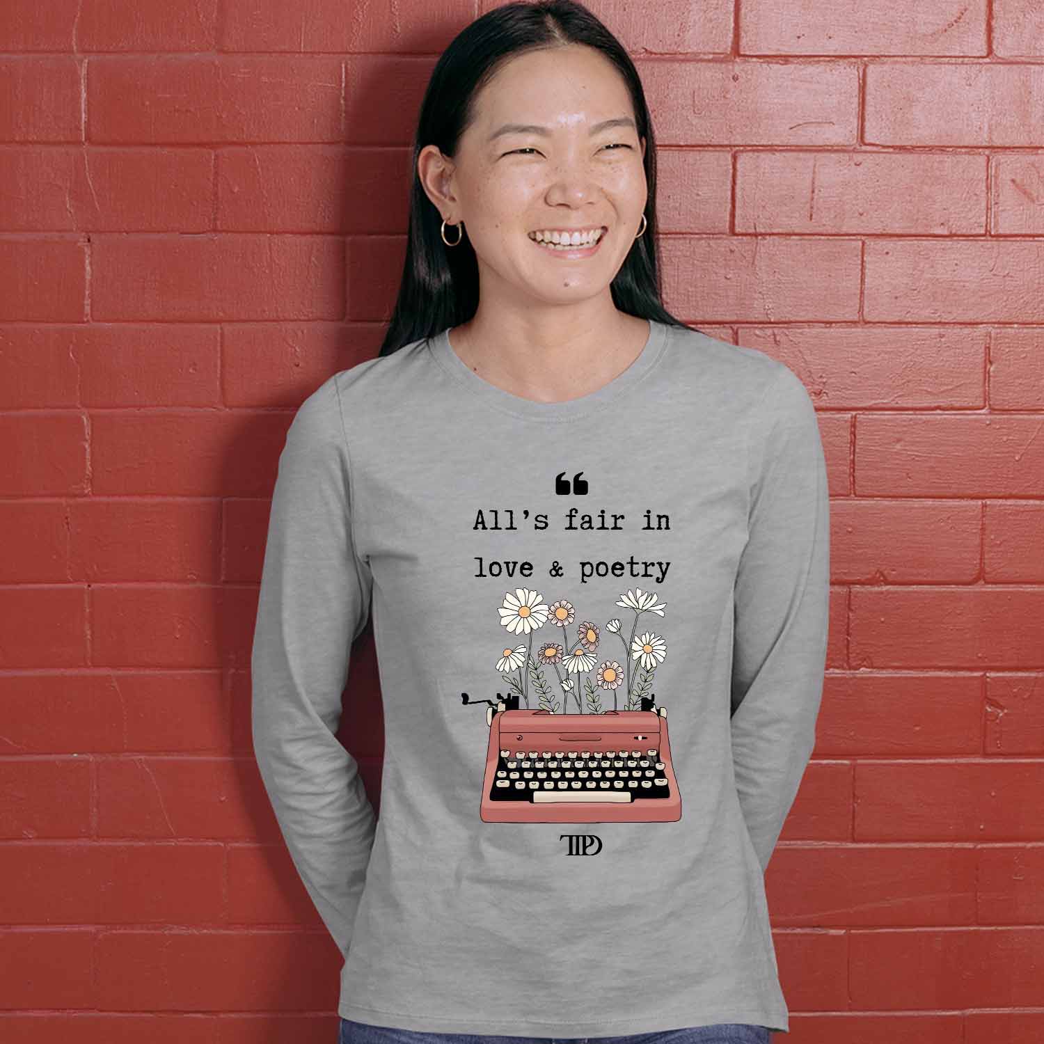 taylor swift love & poetry full sleeves long sleeves music band buy online india the banyan tee tbt men women girls boys unisex gray