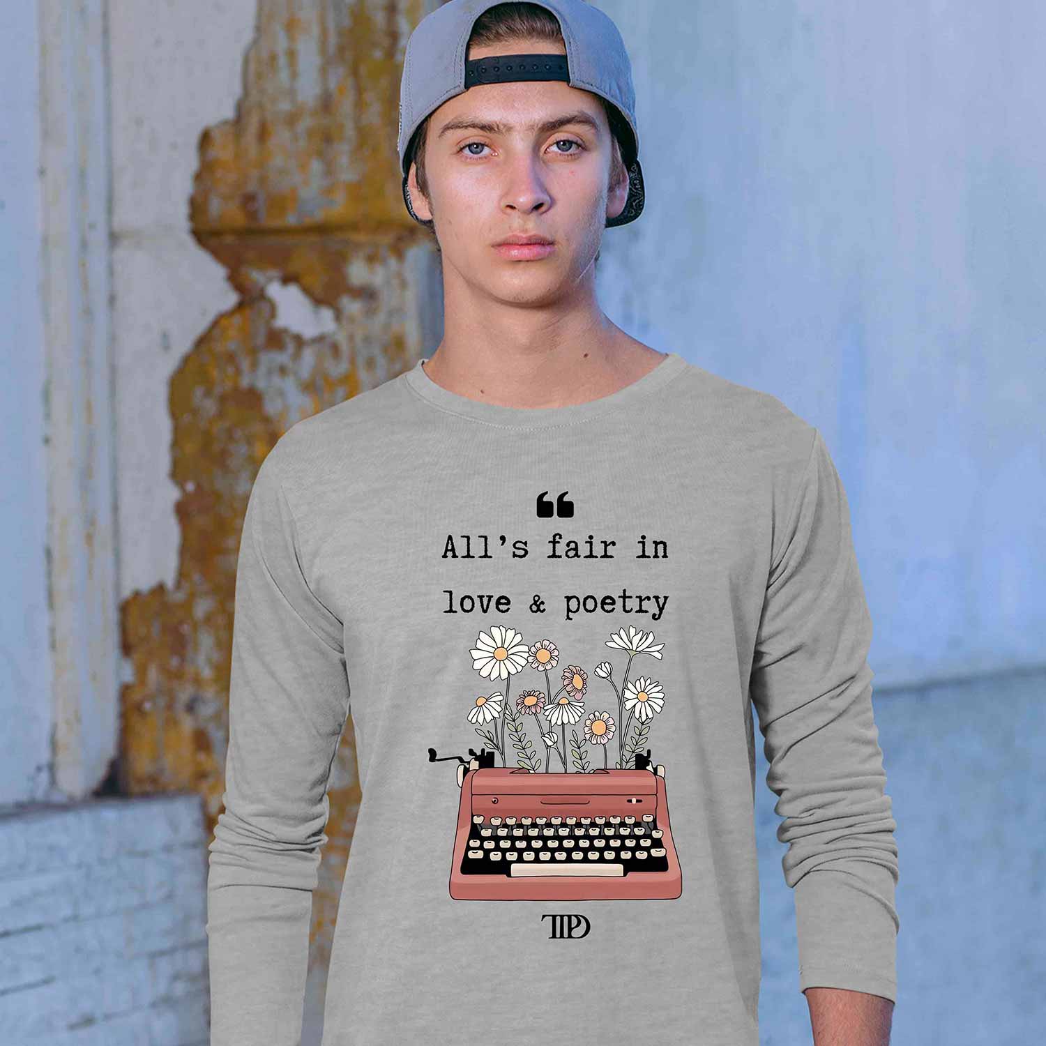 taylor swift love & poetry full sleeves long sleeves music band buy online india the banyan tee tbt men women girls boys unisex gray