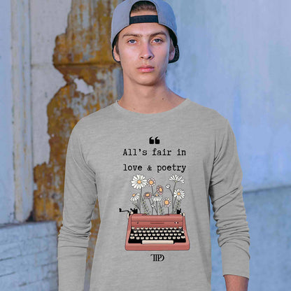 taylor swift love & poetry full sleeves long sleeves music band buy online india the banyan tee tbt men women girls boys unisex gray