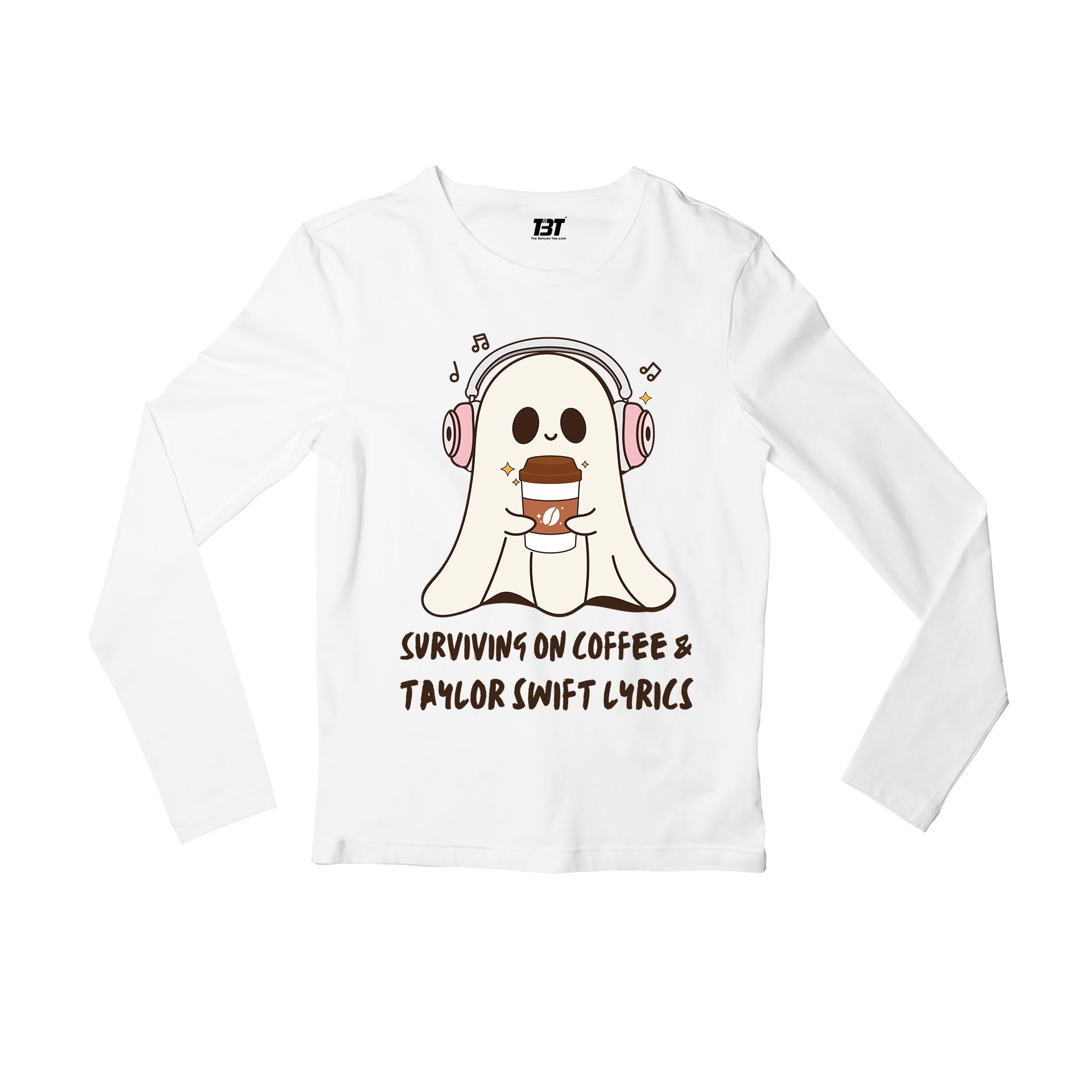 taylor swift coffee and tay's lyrics full sleeves long sleeves music band buy online india the banyan tee tbt men women girls boys unisex white