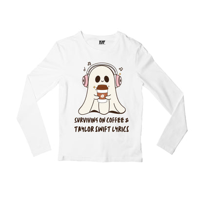 taylor swift coffee and tay's lyrics full sleeves long sleeves music band buy online india the banyan tee tbt men women girls boys unisex white