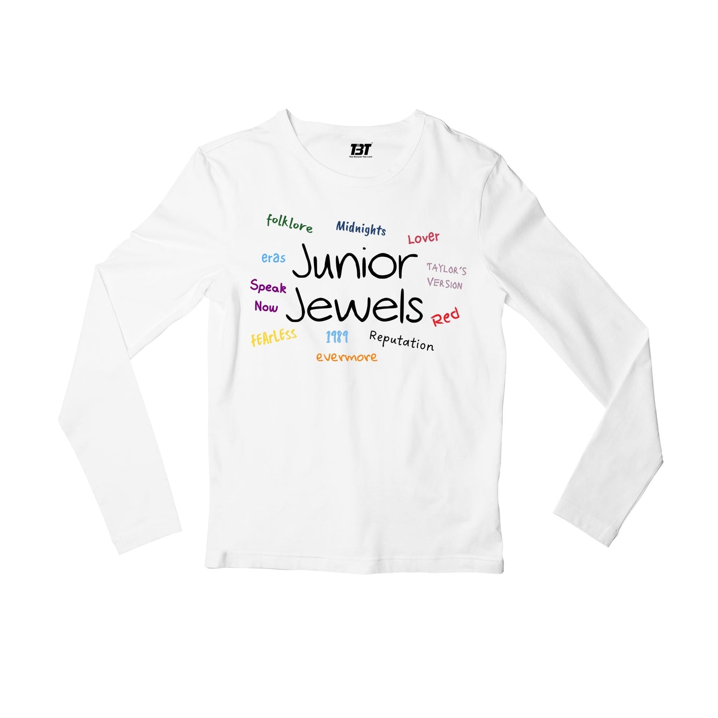 taylor swift junior jewels autograph tee full sleeves long sleeves music band buy online india the banyan tee tbt men women girls boys unisex white