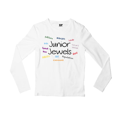 taylor swift junior jewels autograph tee full sleeves long sleeves music band buy online india the banyan tee tbt men women girls boys unisex white