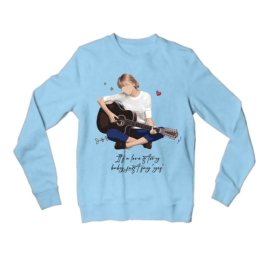 taylor swift love story sweatshirt upper winterwear music band buy online united states of america usa the banyan tee tbt men women girls boys unisex gray