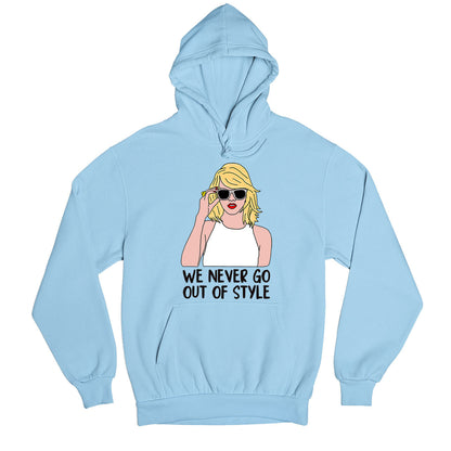 taylor swift style hoodie hooded sweatshirt winterwear music band buy online united states usa the banyan tee tbt men women girls boys unisex baby blue