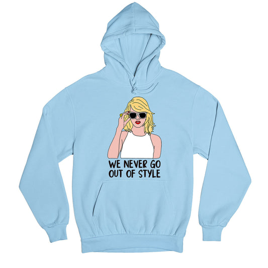 taylor swift style hoodie hooded sweatshirt winterwear music band buy online united states usa the banyan tee tbt men women girls boys unisex baby blue