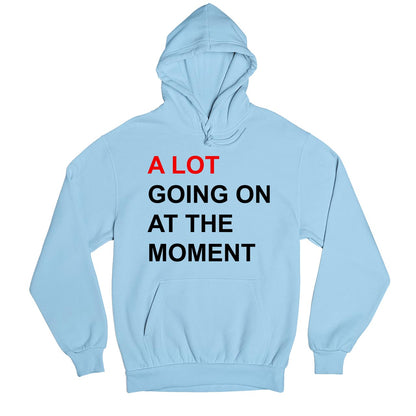 taylor swift a lot going on hoodie hooded sweatshirt winterwear music band buy online united states usa the banyan tee tbt men women girls boys unisex baby blue