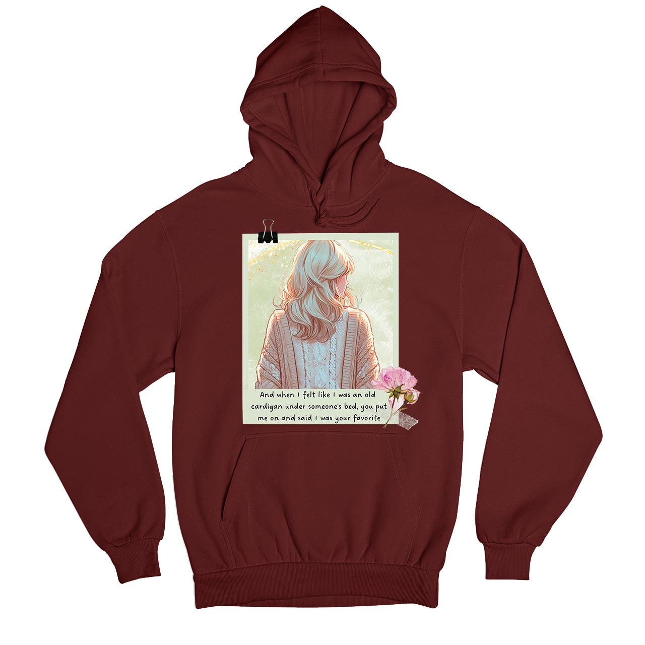 taylor swift old cardigan hoodie hooded sweatshirt winterwear music band buy online united states usa the banyan tee tbt men women girls boys unisex maroon