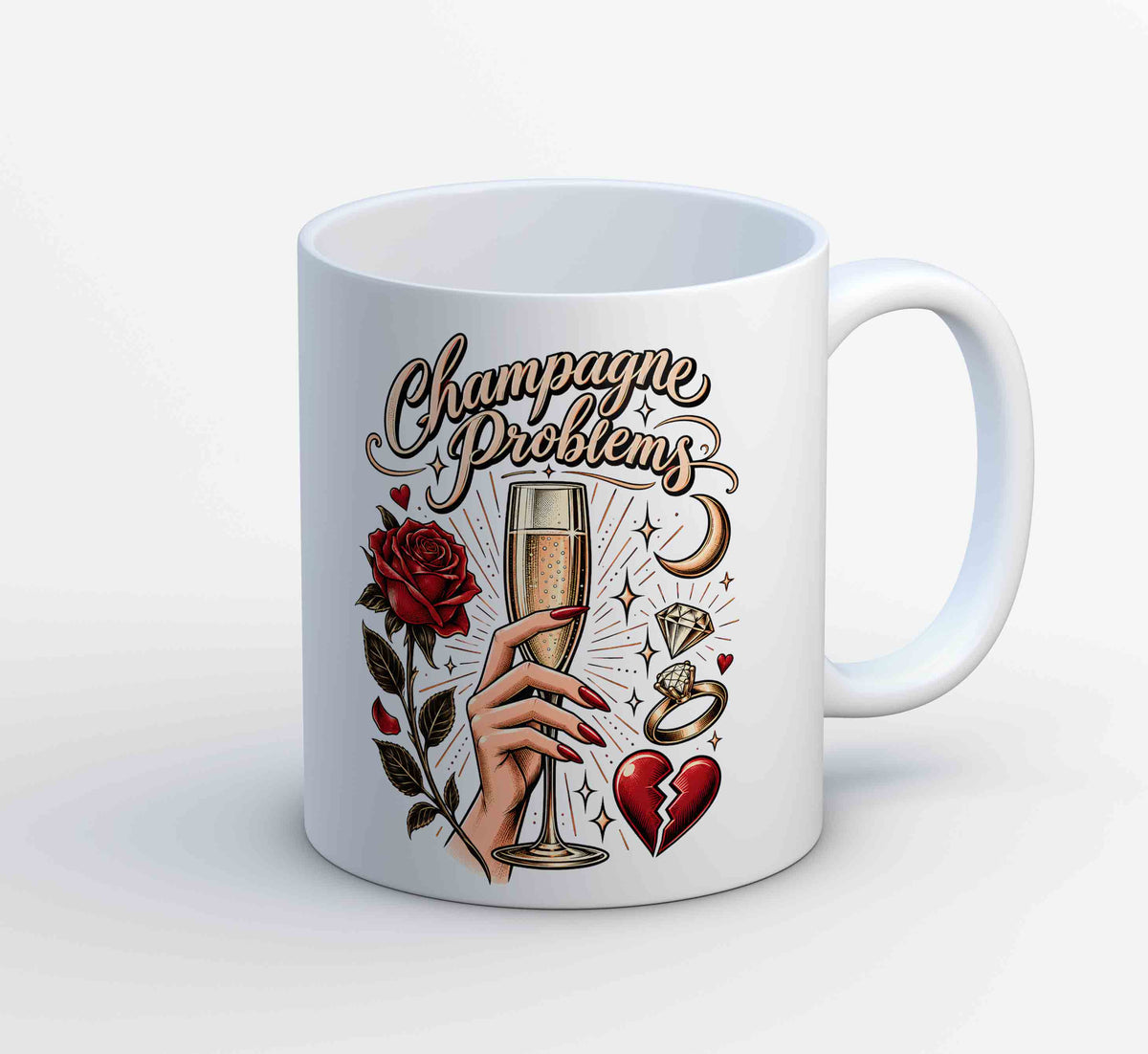 taylor swift champagne problems mug coffee ceramic music band buy online united states usa the banyan tee tbt men women girls boys unisex  