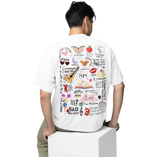 taylor swift oversized t shirt - tay's doodle music t-shirt white buy online india the banyan tee tbt men women girls boys unisex