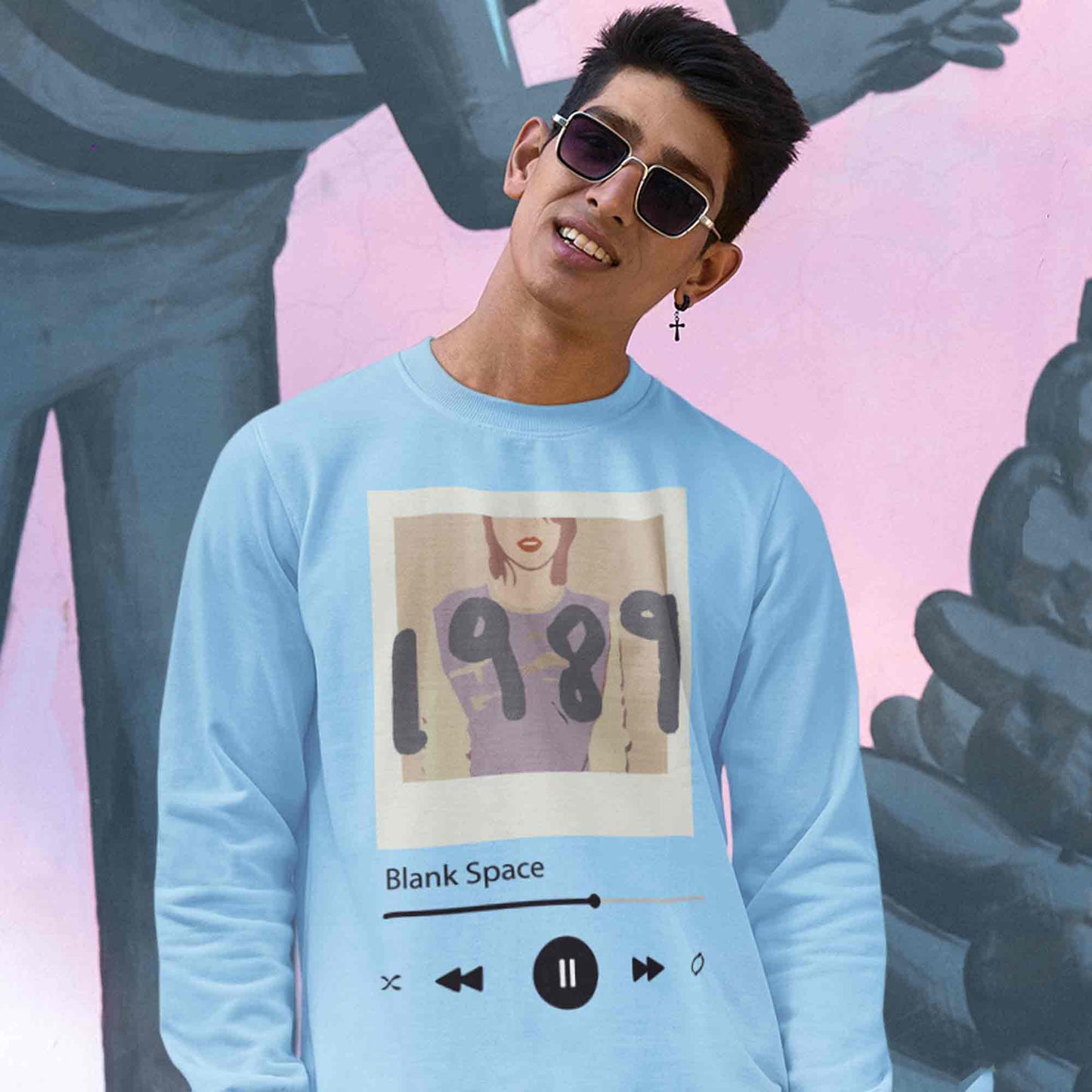 taylor swift blank space sweatshirt upper winterwear music band buy online united states usa the banyan tee tbt men women girls boys unisex gray