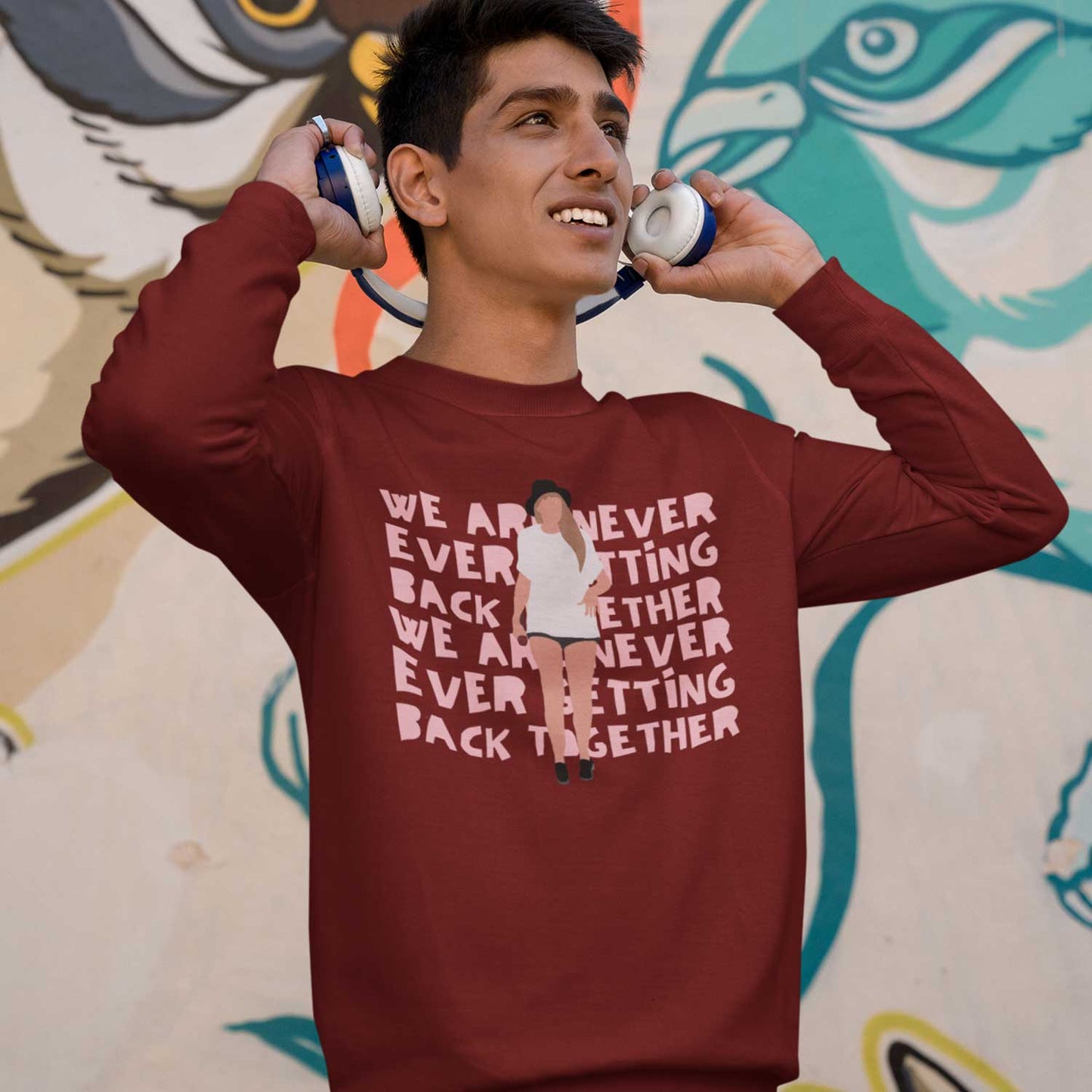 taylor swift getting back together sweatshirt upper winterwear music band buy online united states usa the banyan tee tbt men women girls boys unisex maroon