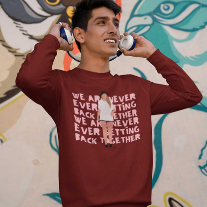 taylor swift getting back together sweatshirt upper winterwear music band buy online united states usa the banyan tee tbt men women girls boys unisex maroon