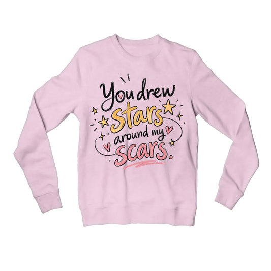 taylor swift you drew stars sweatshirt upper winterwear music band buy online united states usa the banyan tee tbt men women girls boys unisex baby pink 