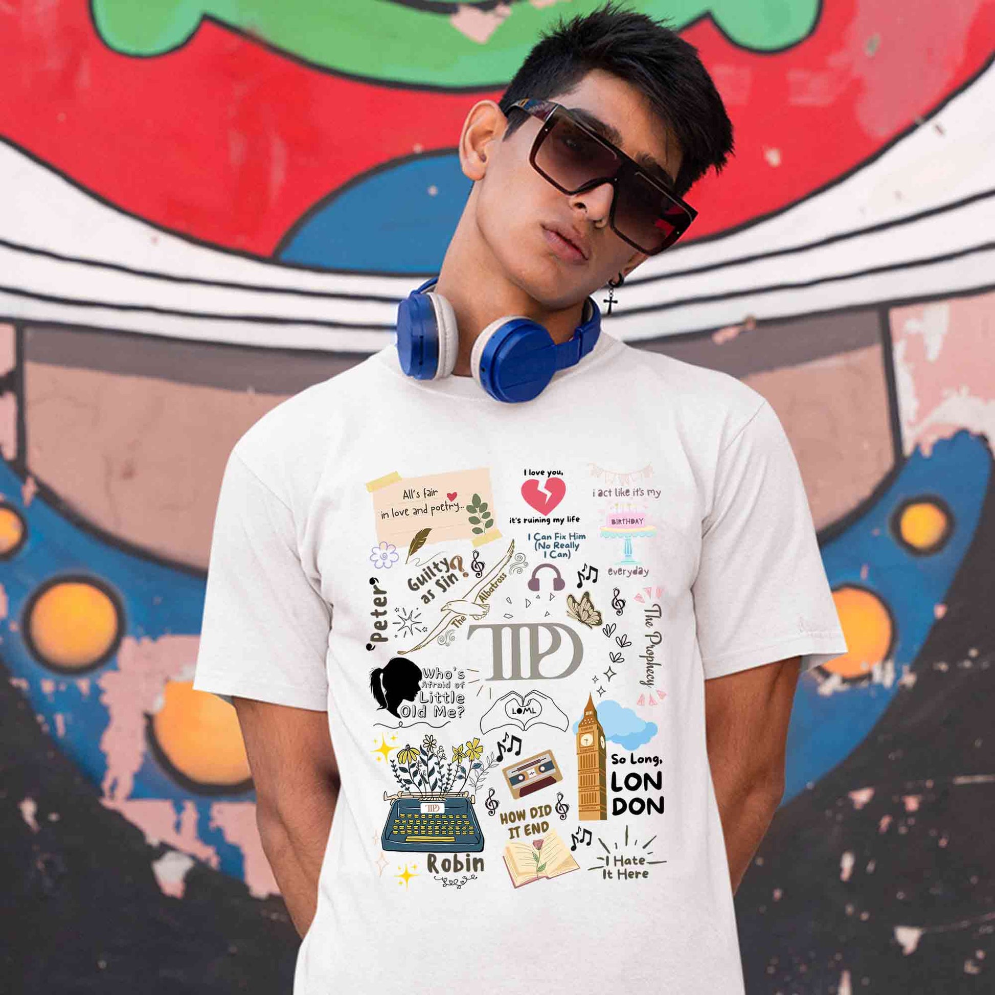 taylor swift a poet's doodle t-shirt music band buy online united states of america usa the banyan tee tbt men women girls boys unisex white