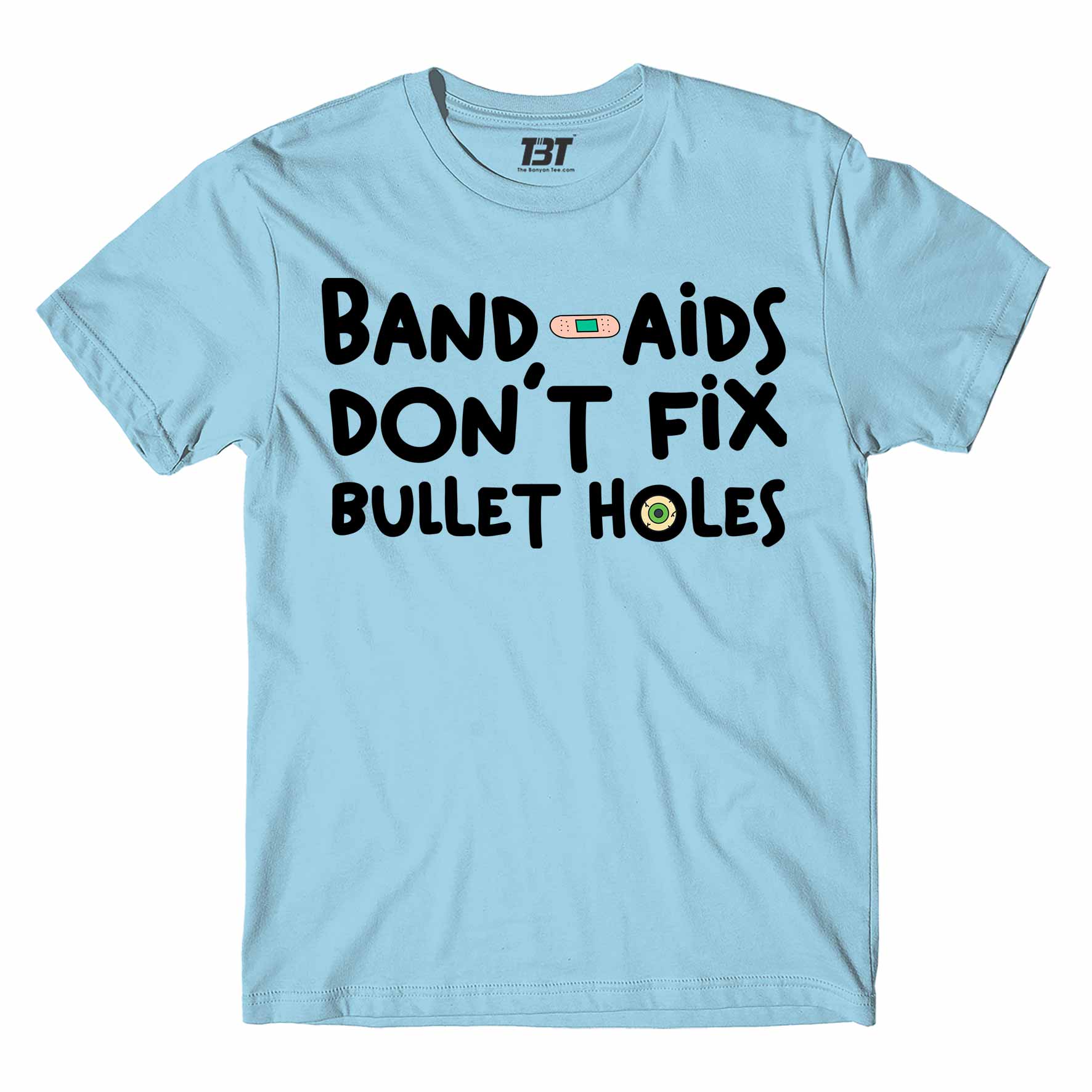 taylor swift bad blood t-shirt music band buy online usa united states the banyan tee tbt men women girls boys unisex Sky Blue band-aids don't fix bullet holes