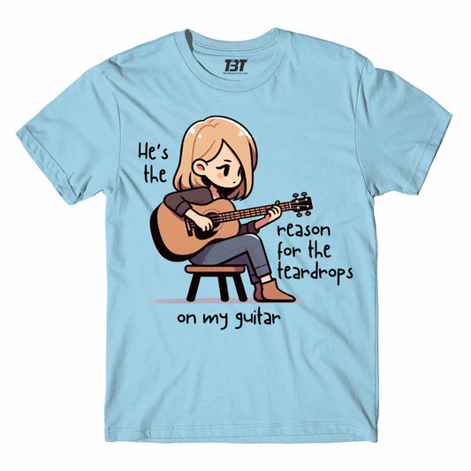 taylor swift tear drops on my guitar t-shirt music band buy online usa united states the banyan tee tbt men women girls boys unisex white