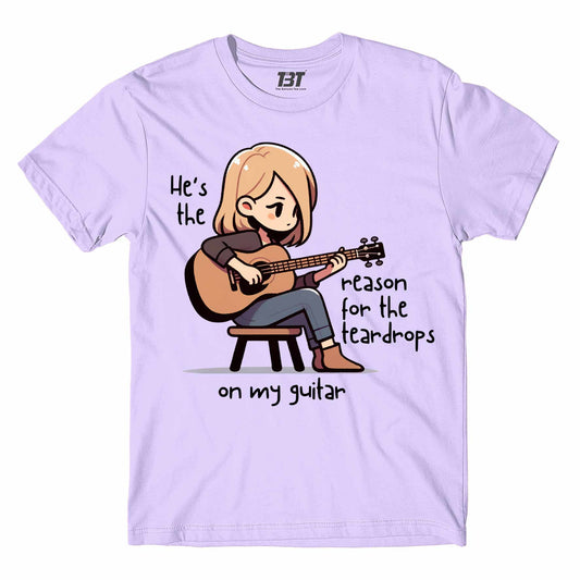 taylor swift tear drops on my guitar t-shirt music band buy online united states of america usa the banyan tee tbt men women girls boys unisex white